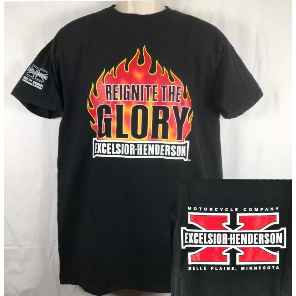 Excelsior Henderson 1999 Shareholder Reunion Shirt Large Reignite The Glory